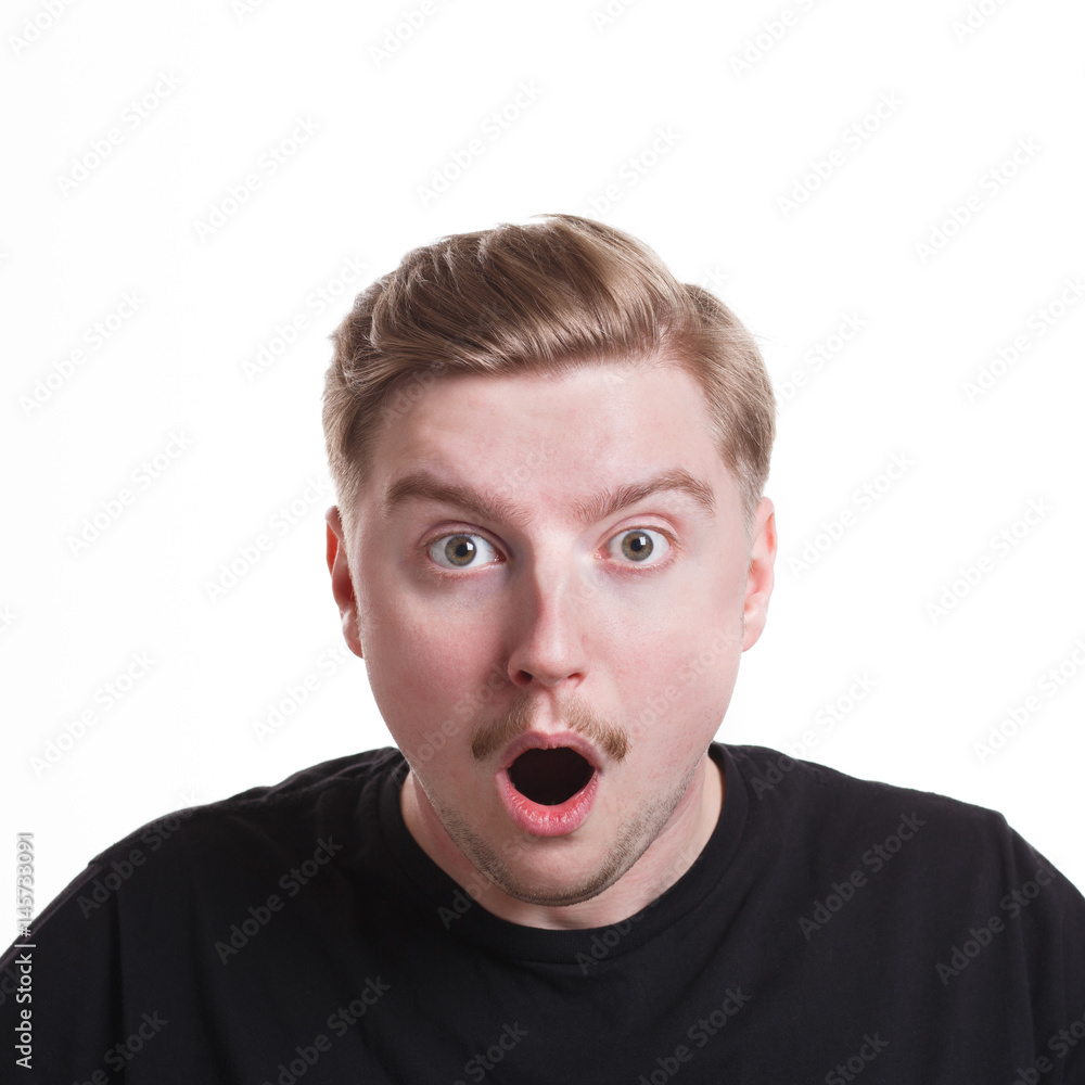 Surprised man expressing amaze on face Surprised man expressing amaze on face