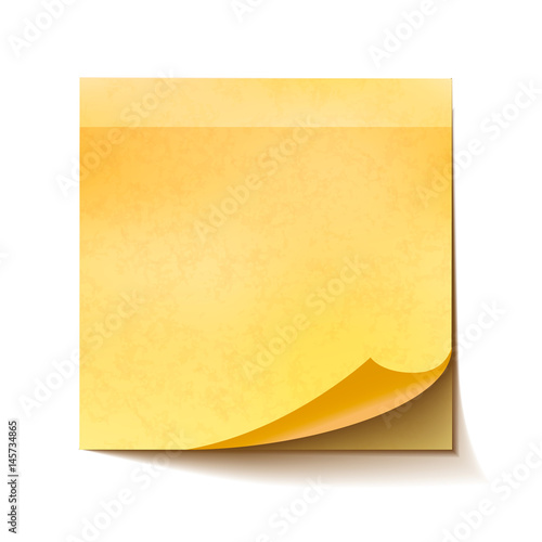 Realistic sticky note on white background