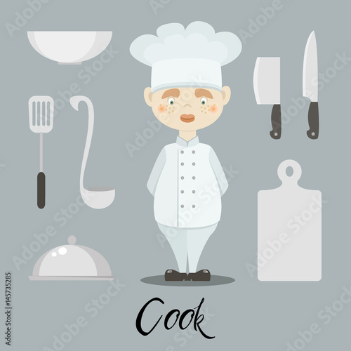 Cute funny chef cook in the cap