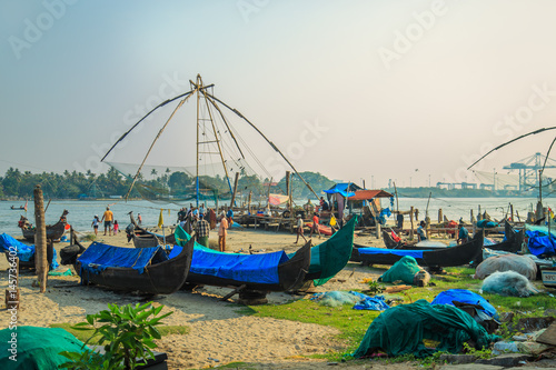 Fish Market, Fort Kochi, Kerala State, South India. photo