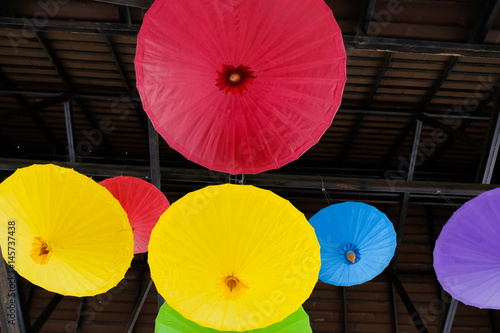 Background of Thai native umbrella, Thailand.