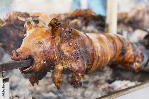 Quadro em tela Pig on a spit