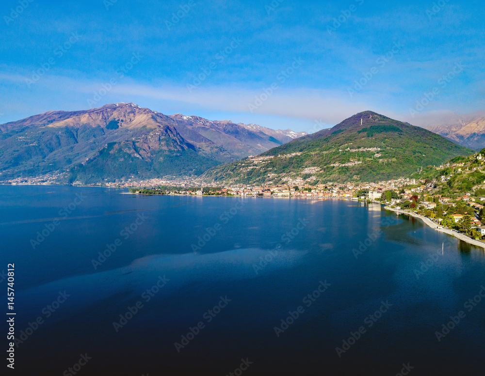 Domaso - Lago di Como (IT) - Vista aerea panoramica verso Gravedona
