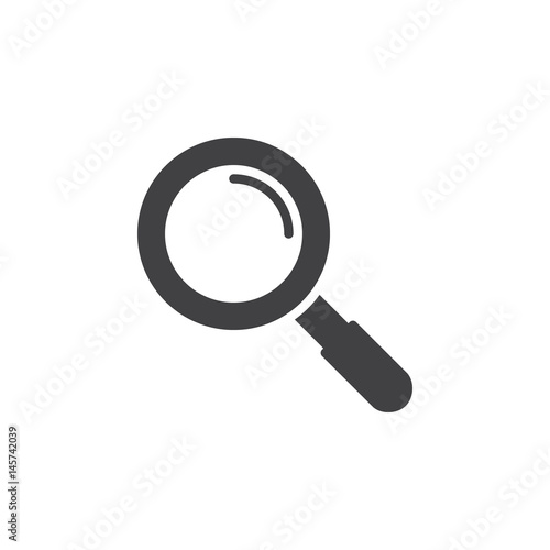 Search, magnifying glass icon vector, filled flat sign, solid pictogram isolated on white. Symbol, logo illustration. Pixel perfect