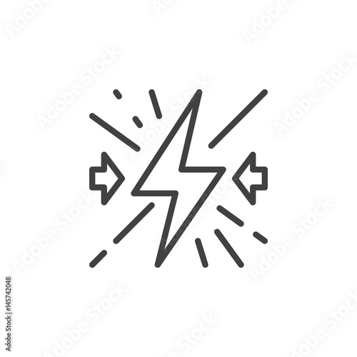 Conflict line icon, outline vector sign, linear style pictogram isolated on white. Symbol, logo illustration. Editable stroke. Pixel perfect