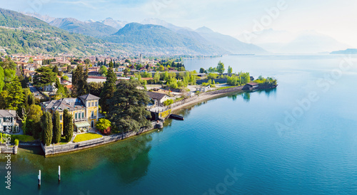 Dongo - Lago di Como (IT) - Vista aerea panoramica verso nord