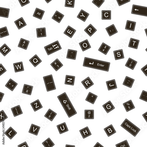 Abstract black and white background.  Black Keys of the computer keyboard.