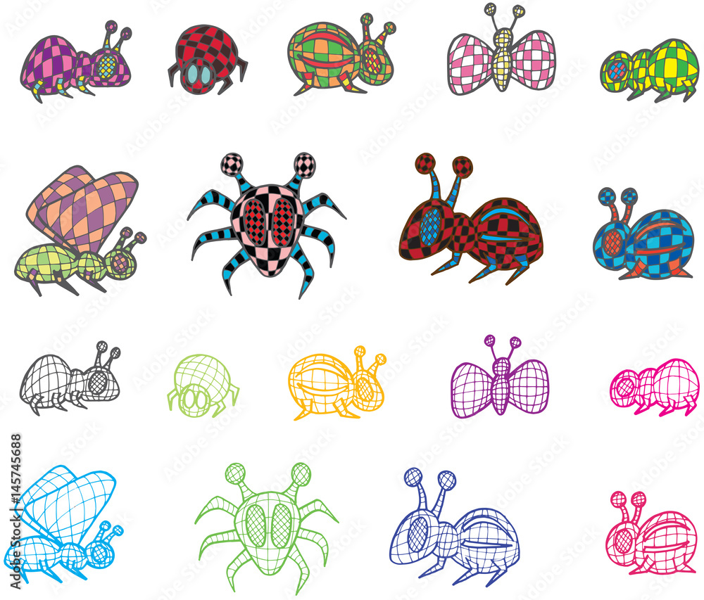 Disco Bugs Abstract Insect Vectors Disco Bugs Abstract Insect Vectors