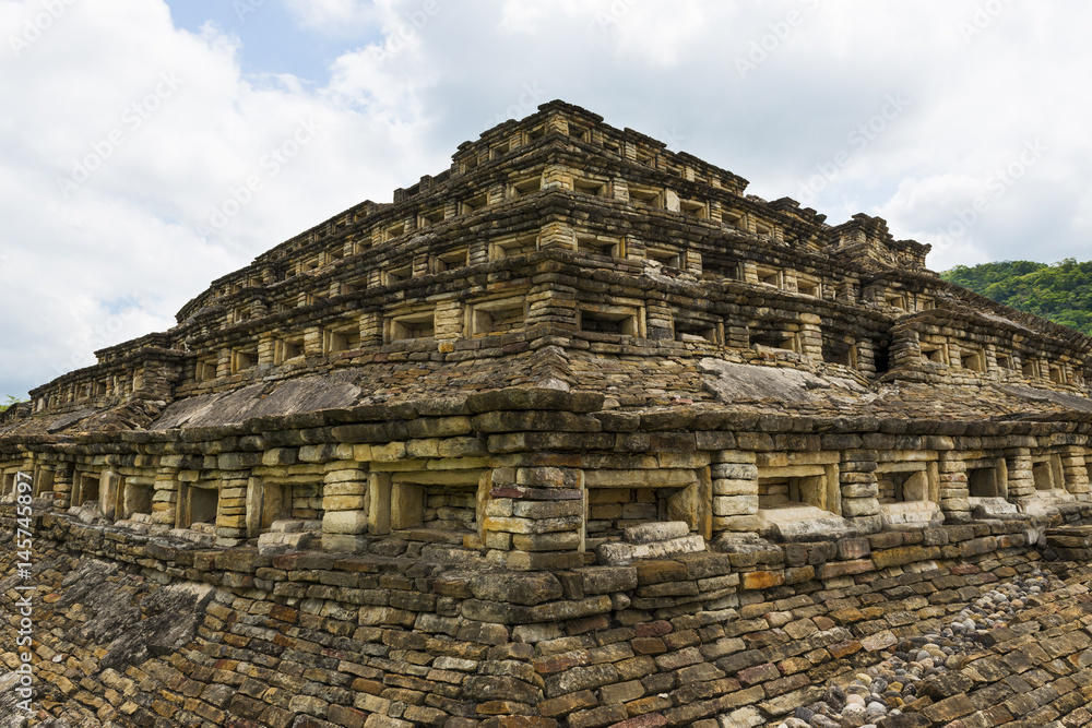 Detail of a pyramid at the El Tajin archaeological site in the State of Veracruz, Mexico