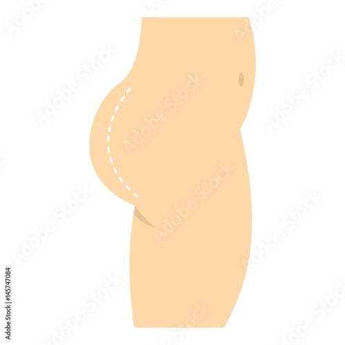 Plastic surgery, buttocks correction, icon