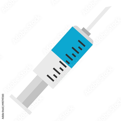 Syringe for injection with needle icon isolated