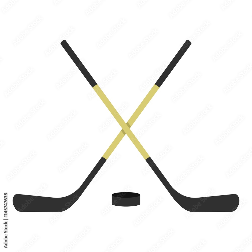Crossed hockey sticks icon isolated Crossed hockey sticks icon isolated