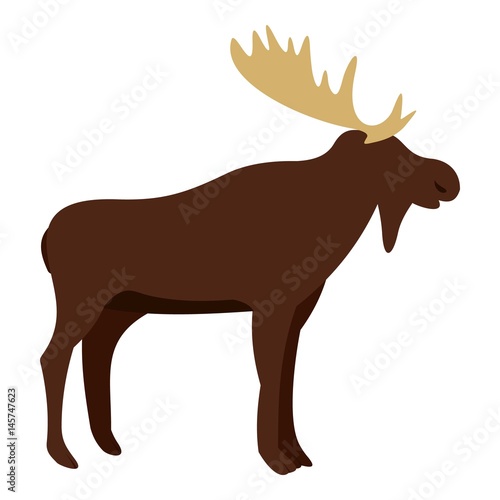 Wild elk icon isolated