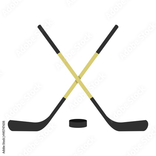 Crossed hockey sticks icon isolated