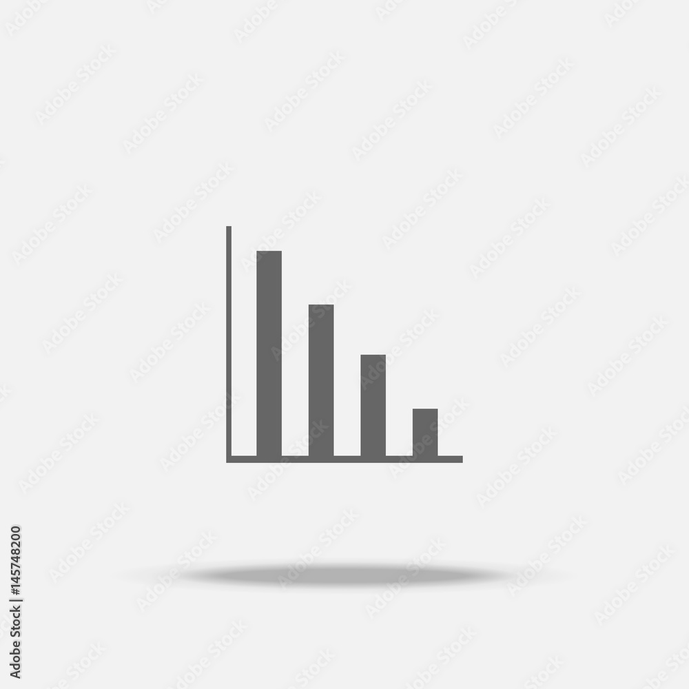 Fall down Bar Graph Flat design vector icon with shadow Fall down Bar Graph Flat design vector icon with shadow