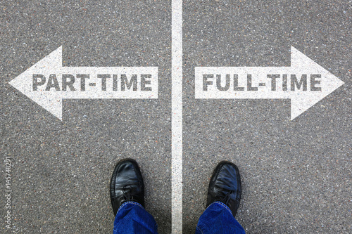 Obraz na plátně Part-time and full-time job working businessman business concept