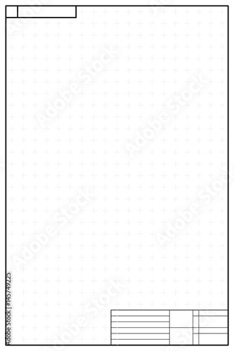 Vertical layout template in blueprint style with marks
