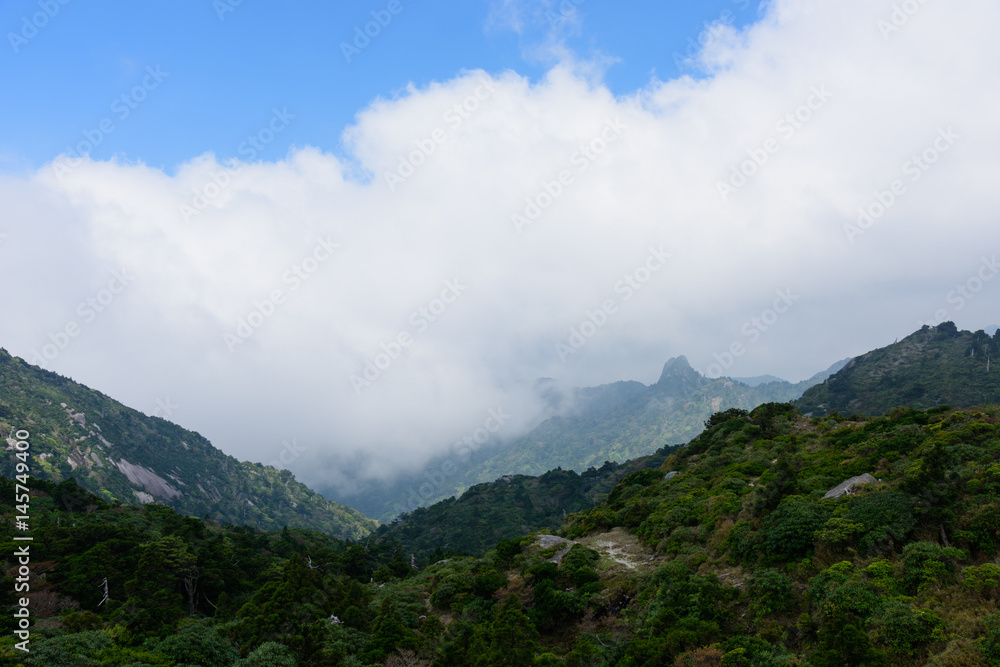 鹿児島 屋久島 宮之浦岳 奥岳の山並み 鹿児島 屋久島 宮之浦岳 奥岳の山並み