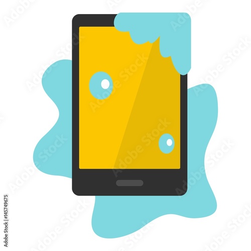 Wet phone icon isolated