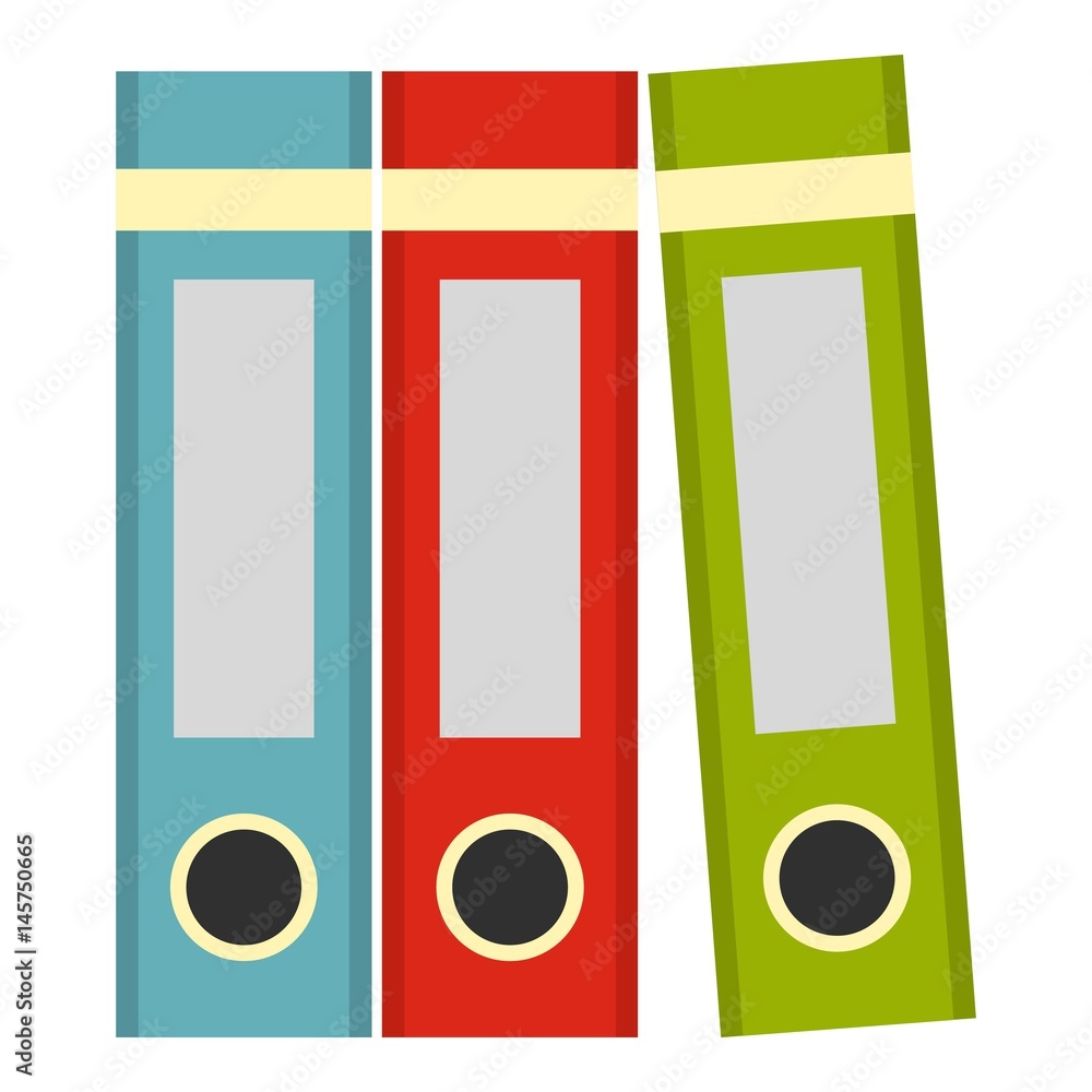 Red, green, blue office folders icon isolated Red, green, blue office folders icon isolated
