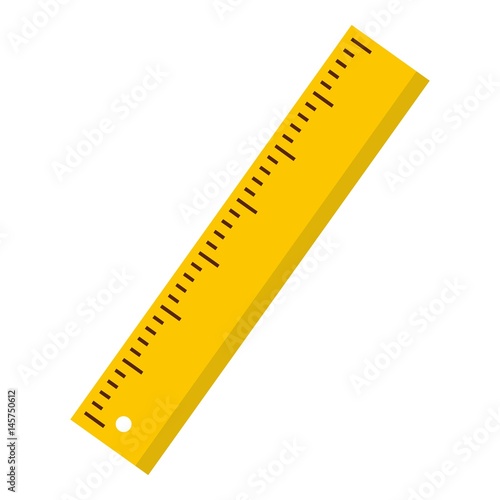 Yellow ruler icon isolated