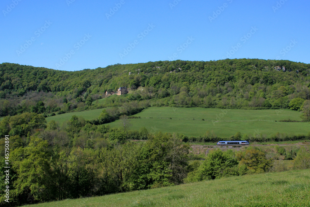 Naklejka premium Paysage à Curemonte (Corrèze)