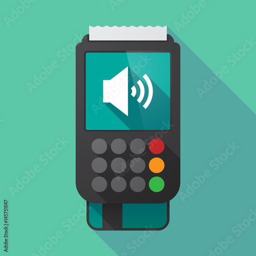 Long shadow dataphone with  a speaker volume sign