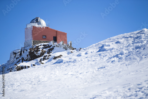 Observatory in a mountain snow. © juananbarros