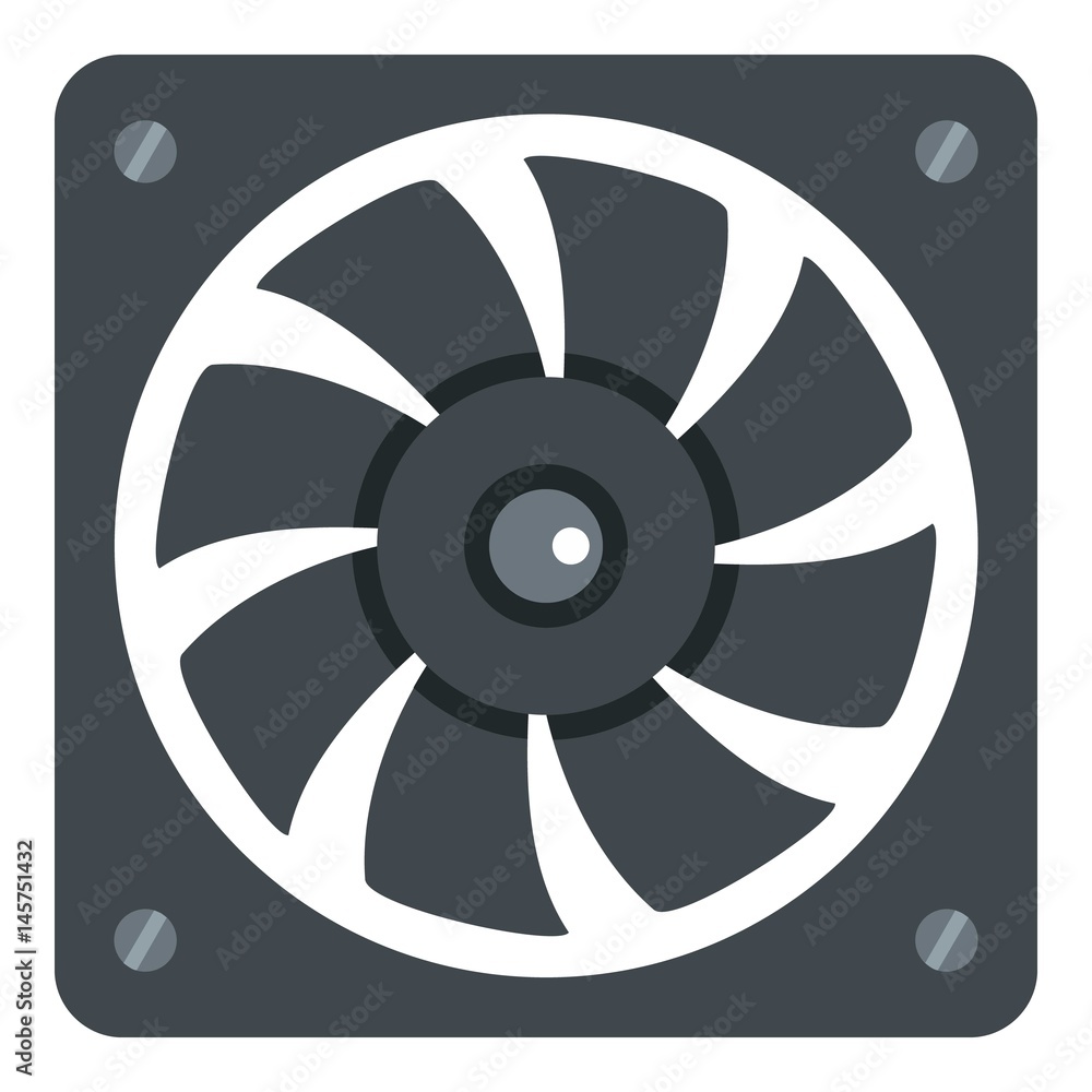 Computer power supply fan icon isolated Computer power supply fan icon isolated