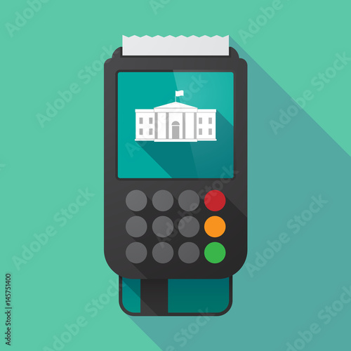 Long shadow dataphone with  the White House building