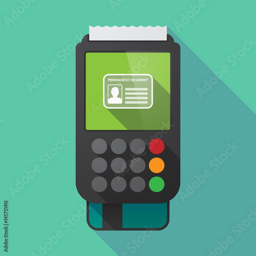 Long shadow dataphone with  a green card
