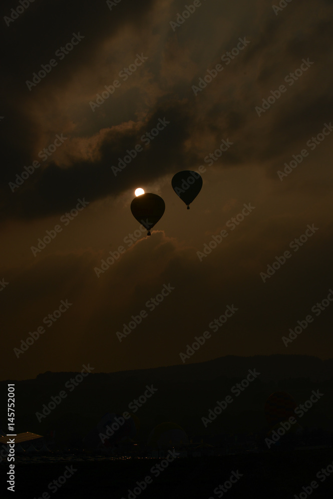 september 2014, warstein, germany,Hot air balloons in the sky