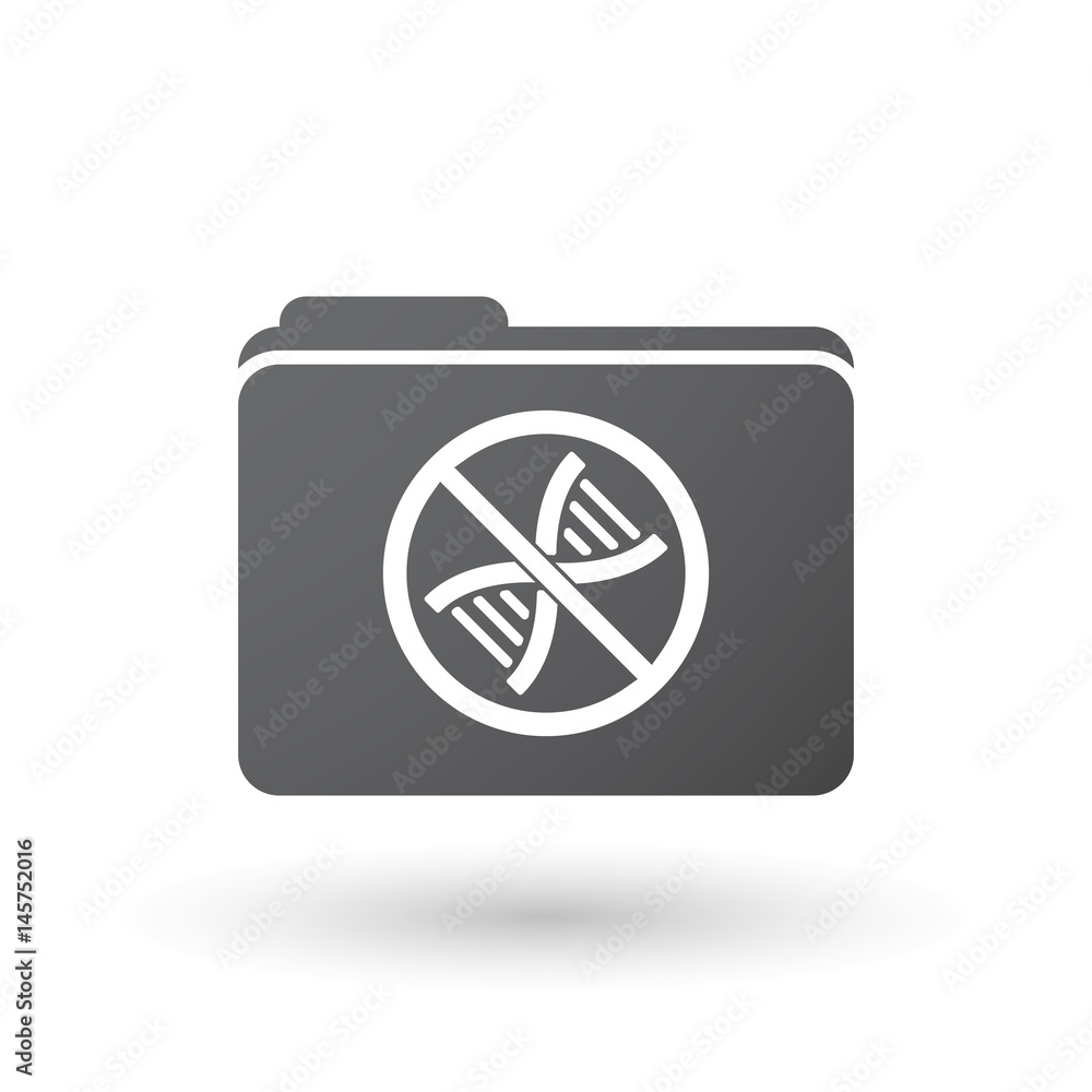 Isolated folder signal with a DNA sign in a not allowed signal Isolated folder signal with a DNA sign in a not allowed signal