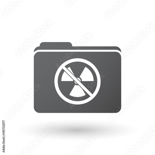 Isolated folder signal with  a radioactivity sign  in a not allowed signal