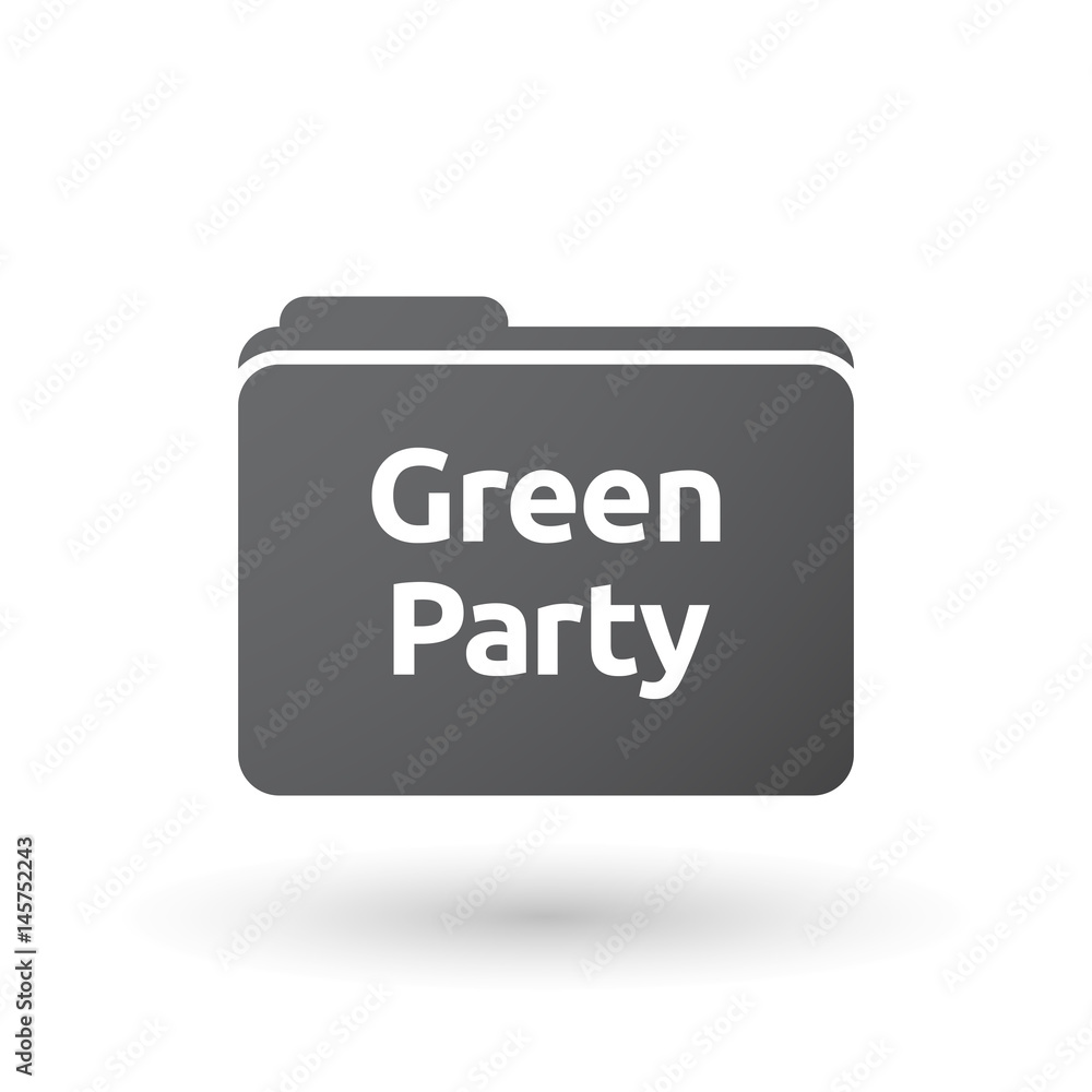 Isolated folder signal with the text Green Party Isolated folder signal with the text Green Party