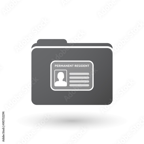 Isolated folder signal with  a green card
