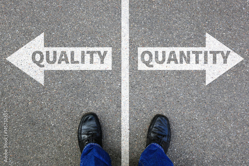 Photography Quality quantity success choice choose business concept businessman decision