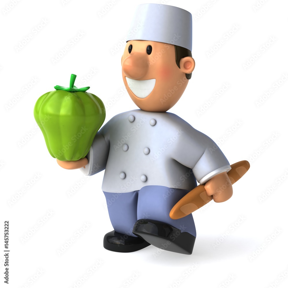Fun baker - 3D Illustration Fun baker - 3D Illustration