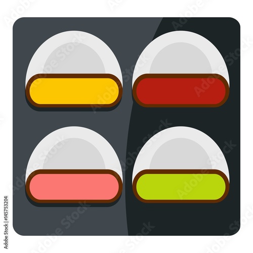 Different sushi icon isolated