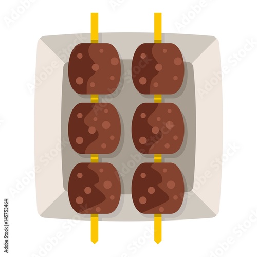 Meat shashlik icon isolated