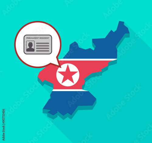 North Korea map with  a green card