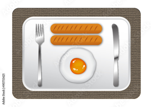Breakfast vector illustation on the plate