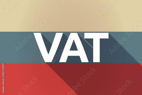 ong shadow Russia flag with  the value added tax acronym VAT