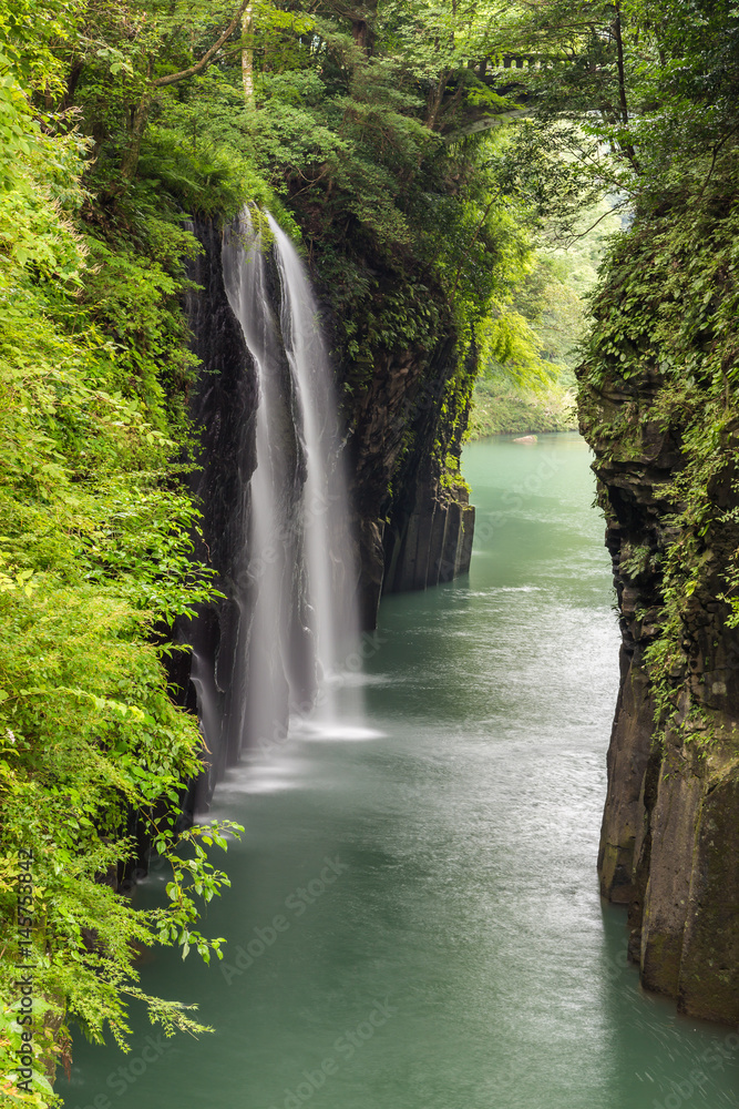 Fototapeta premium Takachiho gorge and waterfall in Miyazaki, Kyushu, Japan