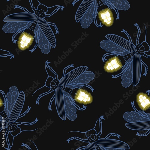 Firefly seamless vector pattern