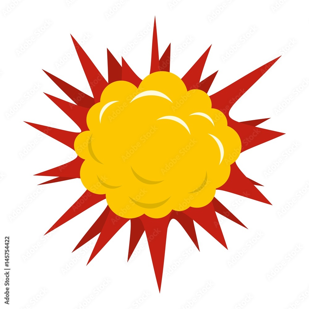 Terrible explosion icon isolated Terrible explosion icon isolated