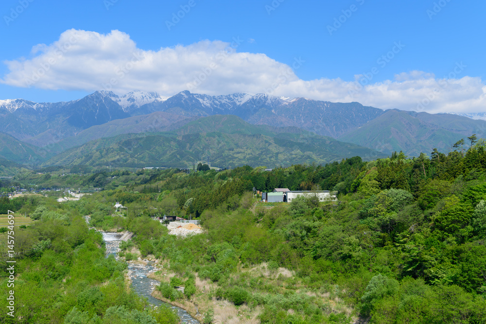 custom made wallpaper toronto digital長野　中央アルプスと伊那谷の田園風景