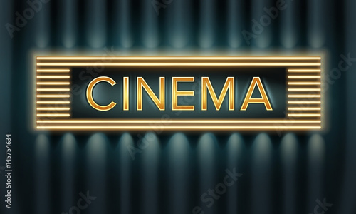 Illuminated cinema signboard