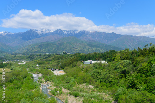 Wallpaper Mural 長野　中央アルプスと伊那谷の田園風景 Torontodigital.ca