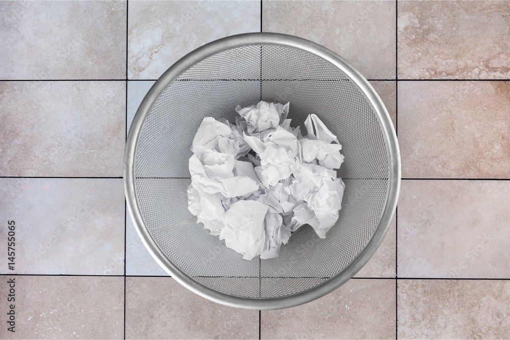 Wastepaper basket. Wastepaper basket.